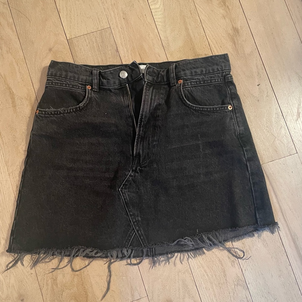 Zara asymmetrical denim mini